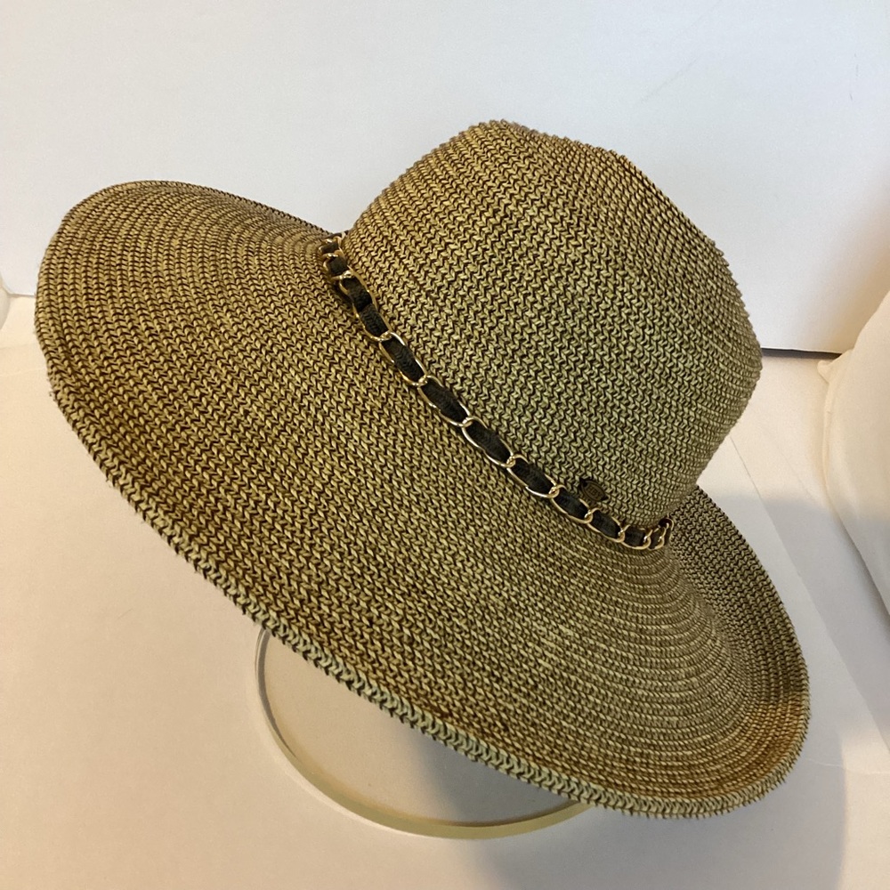 HBY Miami Straw Hat Womens Small Medium Wide Brim Floppy Packable Foldable Sun